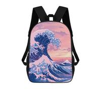sinyumoney Mochila Escolar Infantil Impresa En 3D Great Wave Kanagawa Mochila Mochilas Deportivas Para Niños Y Niñas Mochila De Moda 17inch