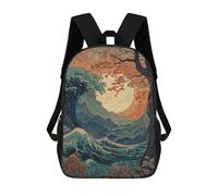 sinyumoney Mochila Escolar Infantil Impresa En 3D Great Wave Off Kanagawa Mochilas De Viaje De Alta Capacidad Para Niños Mochilas De Libros De Moda Mochila Escolar Infantil 17inch