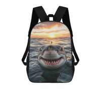 sinyumoney Mochila Escolar Infantil Impresa En 3D Great White Shark Sunset Mochila Mochilas Deportivas Para Niños Y Niñas Mochila De Moda 17inch
