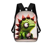 sinyumoney Mochila Escolar Infantil Impresa En 3D Green Spiky Monster Toy Mochila Mochilas Deportivas Para Niños Y Niñas Mochila De Moda 17inch