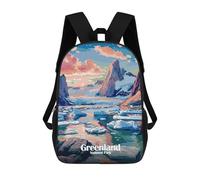 sinyumoney Mochila Escolar Infantil Impresa En 3D Greenland National Park Landscape Art Mochila Mochilas Deportivas Para Niños Y Niñas Mochila De Moda 17inch