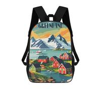 sinyumoney Mochila Escolar Infantil Impresa En 3D Greenland Village Mochila Mochilas Deportivas Para Niños Y Niñas Mochila De Moda 17inch