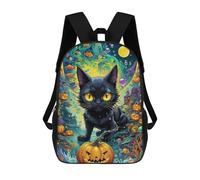 sinyumoney Mochila Escolar Infantil Impresa En 3D Halloween Black Cat Fantasy Para Niños Mochilas De Viaje De Alta Capacidad Bolsas Para Libros Mochila Escolar Infantil Mochila 17inch