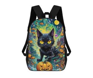 sinyumoney Mochila Escolar Infantil Impresa En 3D Halloween Black Cat Fantasy Para Niños Mochilas De Viaje De Alta Capacidad Bolsas Para Libros Mochila Escolar Infantil Mochila 17inch