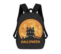 sinyumoney Mochila Escolar Infantil Impresa En 3D Halloween Haunted House Mochila Mochilas Deportivas Para Niños Y Niñas Mochila De Moda 17inch