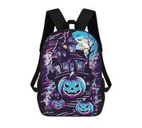 sinyumoney Mochila Escolar Infantil Impresa En 3D Halloween Haunted House Mochilas Para Libros Mochilas De Viaje Informales Mochila De Gran Capacidad Para Niños 17inch