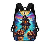 sinyumoney Mochila Escolar Infantil Impresa En 3D Halloween Island Reflections Para Niños Mochilas De Viaje De Alta Capacidad Bolsas Para Libros Mochila Escolar Infantil Mochila 17inch