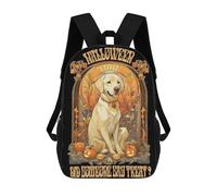 sinyumoney Mochila Escolar Infantil Impresa En 3D Halloween Labrador 2 Mochilas Para Libros Mochilas Escolares De Viaje De Alta Capacidad Para Niños/estudiantes/adultos 17inch