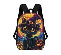 sinyumoney Mochila Escolar Infantil Impresa En 3D Halloween Witch Cat Mochila Mochilas Deportivas Para Niños Y Niñas Mochila De Moda 17inch