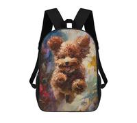 sinyumoney Mochila Escolar Infantil Impresa En 3D Happy Poodle Painting -1 17inch Para Niños, Mochila De Viaje De Alta Capacidad, Mochila Escolar De Moda Para Niños