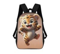 sinyumoney Mochila Escolar Infantil Impresa En 3D Happy Tiger Cub Jumping Mochilas Para Libros Mochilas De Viaje Informales Mochila De Gran Capacidad Para Niños 17inch