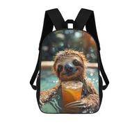 sinyumoney Mochila Escolar Infantil Impresa En 3D Have A Drink with A Sloth Mochila Escolar Infantil Mochilas De Viaje Mochilas De Moda Mochilas De Gran Capacidad 17inch