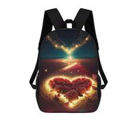 sinyumoney Mochila Escolar Infantil Impresa En 3D Heart of Roses Mochila Mochilas Deportivas Para Niños Y Niñas Mochila De Moda 17inch