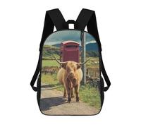 sinyumoney Mochila Escolar Infantil Impresa En 3D Highland Cow Isle of Mull Mochila Mochilas Deportivas Para Niños Y Niñas Mochila De Moda 17inch