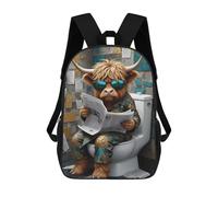 sinyumoney Mochila Escolar Infantil Impresa En 3D Highland Cow Toilet Mochila Escolar Infantil Mochilas De Viaje Mochilas De Moda Mochilas De Gran Capacidad 17inch