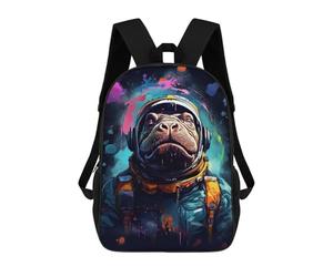 sinyumoney Mochila Escolar Infantil Impresa En 3D Hippopotamus Astronaut Space Suit 17inch Para Niños, Mochila De Viaje De Alta Capacidad, Mochila Escolar De Moda Para Niños