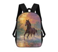 sinyumoney Mochila Escolar Infantil Impresa En 3D Horse Running in Water 17inch Para Niños, Mochila De Viaje De Alta Capacidad, Mochila Escolar De Moda Para Niños
