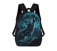 sinyumoney Mochila Escolar Infantil Impresa En 3D Howling Wolf Moonlit Night -1 Mochilas De Moda Informales Mochilas Infantiles Mochila Informal Para Exteriores Bolsas De Viaje Bonitas 17inch