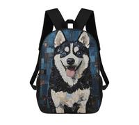 sinyumoney Mochila Escolar Infantil Impresa En 3D Husky Mosaic Portrait Mochilas Para Libros Mochilas De Viaje Informales Mochila De Gran Capacidad Para Niños 17inch
