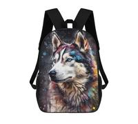 sinyumoney Mochila Escolar Infantil Impresa En 3D Husky Painting 17inch Para Niños, Mochila De Viaje De Alta Capacidad, Mochila Escolar De Moda Para Niños