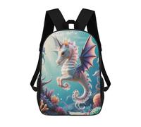 sinyumoney Mochila Escolar Infantil Impresa En 3D Hybrid Unicorn Seahorse Fry Mochila De Viaje De Alta Capacidad Para Libros Mochilas De Moda Para Niños Mochila Escolar Informal 17inch