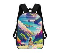 sinyumoney Mochila Escolar Infantil Impresa En 3D Island of Serenity -1 Para Niños Mochilas De Viaje De Alta Capacidad Bolsas Para Libros Mochila Escolar Infantil Mochila 17inch