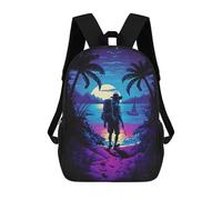 sinyumoney Mochila Escolar Infantil Impresa En 3D Island Sunset Hiker Mochila Mochilas Deportivas Para Niños Y Niñas Mochila De Moda 17inch