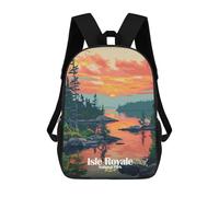 sinyumoney Mochila Escolar Infantil Impresa En 3D Isle Royale National Park Sunset Mochila Mochilas Deportivas Para Niños Y Niñas Mochila De Moda 17inch