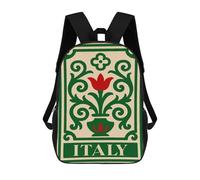 sinyumoney Mochila Escolar Infantil Impresa En 3D Italy Floral Decorative Design 17inch Para Niños, Mochila De Viaje De Alta Capacidad, Mochila Escolar De Moda Para Niños