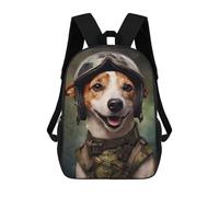 sinyumoney Mochila Escolar Infantil Impresa En 3D Jack Russell Dog Soldier 17inch Para Niños, Mochila De Viaje De Alta Capacidad, Mochila Escolar De Moda Para Niños