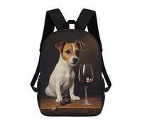 sinyumoney Mochila Escolar Infantil Impresa En 3D Jack Russell Terrier Wine Mochila De Viaje De Alta Capacidad Para Libros Mochilas De Moda Para Niños Mochila Escolar Informal 17inch