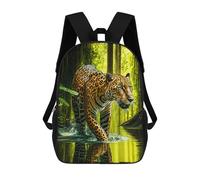 sinyumoney Mochila Escolar Infantil Impresa En 3D Jaguar in The Jungle Mochilas De Moda Informales Mochilas Infantiles Mochila Informal Para Exteriores Bolsas De Viaje Bonitas 17inch