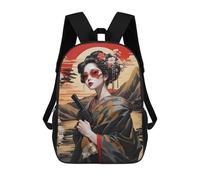 sinyumoney Mochila Escolar Infantil Impresa En 3D Japan Geisha Gun Mochilas De Viaje De Alta Capacidad Para Niños Mochilas De Libros De Moda Mochila Escolar Infantil 17inch