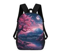 sinyumoney Mochila Escolar Infantil Impresa En 3D Japan Mount Fuji at Night Mochila De Viaje De Alta Capacidad Para Libros Mochilas De Moda Para Niños Mochila Escolar Informal 17inch