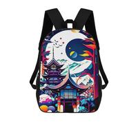 sinyumoney Mochila Escolar Infantil Impresa En 3D Japan Temple Abstract Para Niños, Mochila De Viaje De Alta Capacidad, Mochila Informal Para Niños 17inch