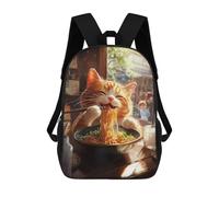 sinyumoney Mochila Escolar Infantil Impresa En 3D Japanese Cat Eating Ramen Para Niños Mochilas De Viaje De Alta Capacidad Bolsas Para Libros Mochila Escolar Infantil Mochila 17inch