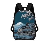sinyumoney Mochila Escolar Infantil Impresa En 3D Japanese Landscape with Mount Fuji Para Niños, Mochila De Viaje De Alta Capacidad, Mochila Informal Para Niños 17inch