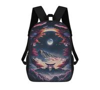 sinyumoney Mochila Escolar Infantil Impresa En 3D Japanese Night Mochilas Para Libros Mochilas De Viaje Informales Mochila De Gran Capacidad Para Niños 17inch