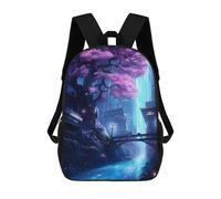 sinyumoney Mochila Escolar Infantil Impresa En 3D Japanese Sakura Neon Art Para Niños, Mochila De Viaje De Alta Capacidad, Mochila Informal Para Niños 17inch