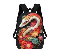 sinyumoney Mochila Escolar Infantil Impresa En 3D Japanese Snake Art Mochilas De Moda Informales Mochilas Infantiles Mochila Informal Para Exteriores Bolsas De Viaje Bonitas 17inch