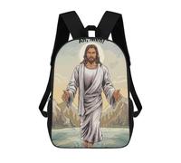 sinyumoney Mochila Escolar Infantil Impresa En 3D Jesus Walking on Water Mochila De Viaje De Alta Capacidad Para Libros Mochilas De Moda Para Niños Mochila Escolar Informal 17inch