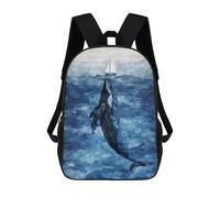 sinyumoney Mochila Escolar Infantil Impresa En 3D Jonah And The Whale Para Niños, Mochila De Viaje De Alta Capacidad, Mochila Informal Para Niños 17inch