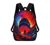 sinyumoney Mochila Escolar Infantil Impresa En 3D Journey Through Colorful Waves Para Niños, Mochila De Viaje De Alta Capacidad, Mochila Informal Para Niños 17inch