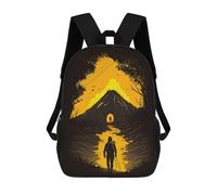 sinyumoney Mochila Escolar Infantil Impresa En 3D Journey to The Volcano Para Niños, Mochila De Viaje De Alta Capacidad, Mochila Informal Para Niños 17inch