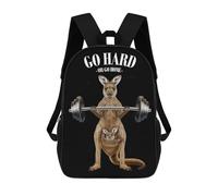 sinyumoney Mochila Escolar Infantil Impresa En 3D Kangaroo Weightlifting Mochila Mochilas Deportivas Para Niños Y Niñas Mochila De Moda 17inch