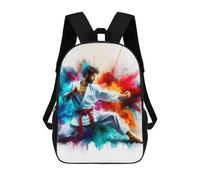 sinyumoney Mochila Escolar Infantil Impresa En 3D Karate Fighter in Color Burst Para Niños, Mochila De Viaje De Alta Capacidad, Mochila Informal Para Niños 17inch