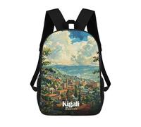 sinyumoney Mochila Escolar Infantil Impresa En 3D Kigali, Rwanda Cityscape Art Para Niños, Mochila De Viaje De Alta Capacidad, Mochila Informal Para Niños 17inch