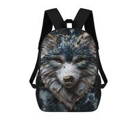 sinyumoney Mochila Escolar Infantil Impresa En 3D Kintsugi Lone Blue Wolf 17inch Para Niños, Mochila De Viaje De Alta Capacidad, Mochila Escolar De Moda Para Niños