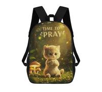 sinyumoney Mochila Escolar Infantil Impresa En 3D Kitten Praying in Forest Mochilas De Moda Informales Mochilas Infantiles Mochila Informal Para Exteriores Bolsas De Viaje Bonitas 17inch