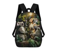 sinyumoney Mochila Escolar Infantil Impresa En 3D Koala Karaoke Mochilas Para Libros Mochilas De Viaje Informales Mochila De Gran Capacidad Para Niños 17inch
